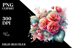 Begonia with Metallic Insertions, Transparent PNG Product Image 2