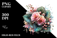 Begonia with Metallic Insertions, Transparent PNG Product Image 2
