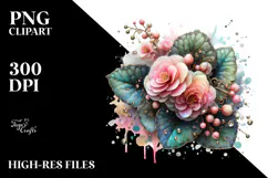 Begonia with Metallic Insertions, Transparent PNG Product Image 2