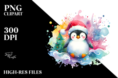 Colorful Watercolor Penguin Product Image 2