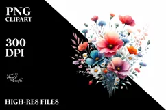 Colorful Wild Flowers | Sublimation | Clipart Product Image 3