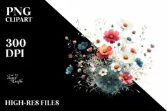 Colorful Wild Flowers | Sublimation | Clipart Product Image 3
