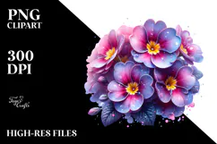 Detailed Glossy Primrose Made of Shiny Material, Transparent Product Image 2
