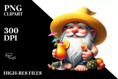 Gnome, Beach Wear, Cocktail | Sublimation | Clipart Product Image 1