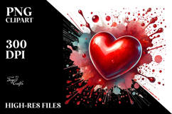 Glossy Red Heart, High-Res PNG Product Image 2