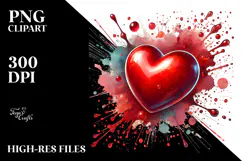 Glossy Red Heart, High-Res PNG Product Image 2