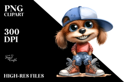 Funny Dog Hat Sports Shoes White Background | Clipart Product Image 2