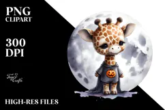 Cute Baby Giraffe, Halloween Theme, PNG Product Image 2