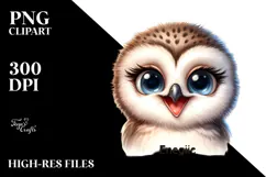 cute Baby Owl Smiling PNG Product Image 2
