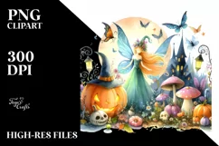 Vibrant Fairy Halloween Scenery | Clipart Product Image 1