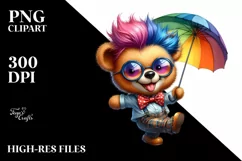 Cute Baby Bear Dancing with Goofy Smile PNG Product Image 1