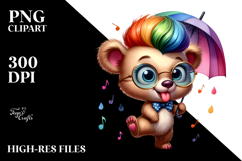 Goofy Bear with Cool Haircut, Umbrella Theme, PNG Product Image 2