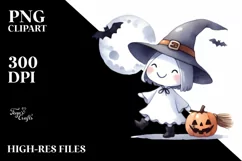 Funny Witch Halloween Clipart PNG Product Image 1