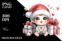 Digital Watercolor Cute A Gift Big Eyes PNG Product Image 2