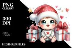 Digital Watercolor Cute A Gift Big Eyes PNG Product Image 2