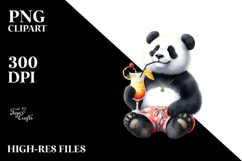 Watercolor Panda Beachwear PNG Product Image 2