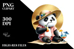 Watercolor Panda Beachwear PNG Product Image 2