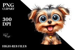 Crazy Yorkshire Terrier Watercolor Clipart Product Image 3