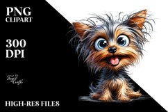 Crazy Yorkshire Terrier Funny Watercolor | Clipart Product Image 3