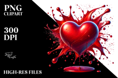 Glossy Red Heart, High-Res PNG Product Image 2