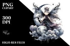 Gothic Fairy on a Cloud PNG Product Image 2