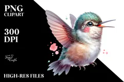 Cute Baby Hummingbird, High-Res PNG Product Image 2