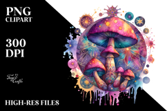 Vibrant Celestial Mushroom PNG Product Image 2