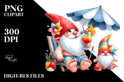 Whimsical Gnome Drinking Cocktail PNG Product Image 2