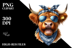 Highland Cow Portrait Highland Cow Portrait Clipart Product Image 2