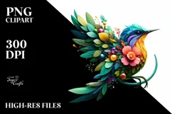 Vibrant Watercolor Bird, Transparent PNG Product Image 3
