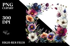 Centered Bold Wild Flowers | Sublimation | Clipart Product Image 3