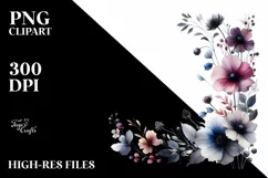 Wild Flowers Bold Watercolor | Sublimation | Clipart Product Image 3