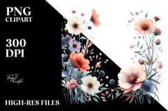 Centered Bold Wild Flowers | Sublimation | Clipart Product Image 1