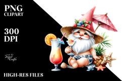 Whimsical Gnome Drinking PNG Product Image 2