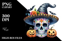 Funny Halloween Skull Clipart Product Image 1