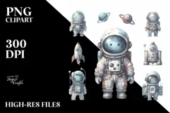 Colorful Astronaut Girl Summer Clipart Product Image 3