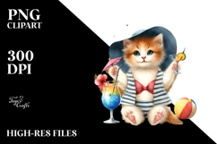 Kitten with Cocktail PNG Product Image 2