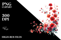 Vibrant Red Flowers | Clipart Product Image 2