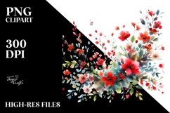 Vibrant Red Flowers | Clipart Product Image 2