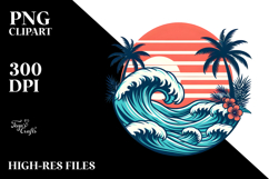 Retro Waves Clipart PNG Product Image 2