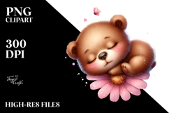Digital Painting of Baby Bear Sleeping, PNG Product Image 2