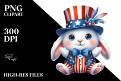 Whimsical Bunny USA Collors | Sublimation Clipart Product Image 1