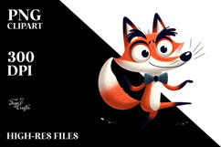 Dramatic Cartoon Fox PNG Product Image 2