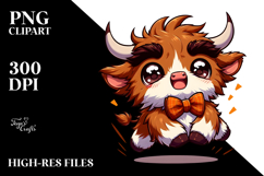 Joyful Highland Cow PNG Product Image 2