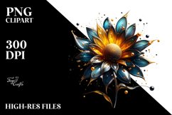 Abstract Glossy Sunflower with Golden Insertions | Product Image 3