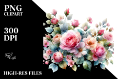 Colorful Glossy Pink Roses | Clipart Product Image 2