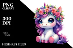 Cute Unicorn Playing with Expressive Face PNG Product Image 2