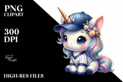 Cute Baby Unicorn Baseball Gear | Sublimation | Clipart Product Image 3
