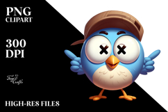 Silly Cartoon Bird with Cross-Eyed Expression PNG Product Image 2