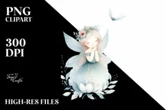 Whimsical Fairy Watercolor Clipart Product Image 1